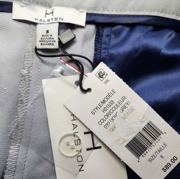 Halston Dove Gray Flat Front Straight Leg Dress Pants Womens Size 8 - Picture 6 of 7
